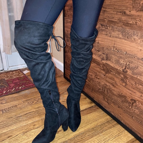 Bamboo black, knee-high boots - Picture 2 of 2